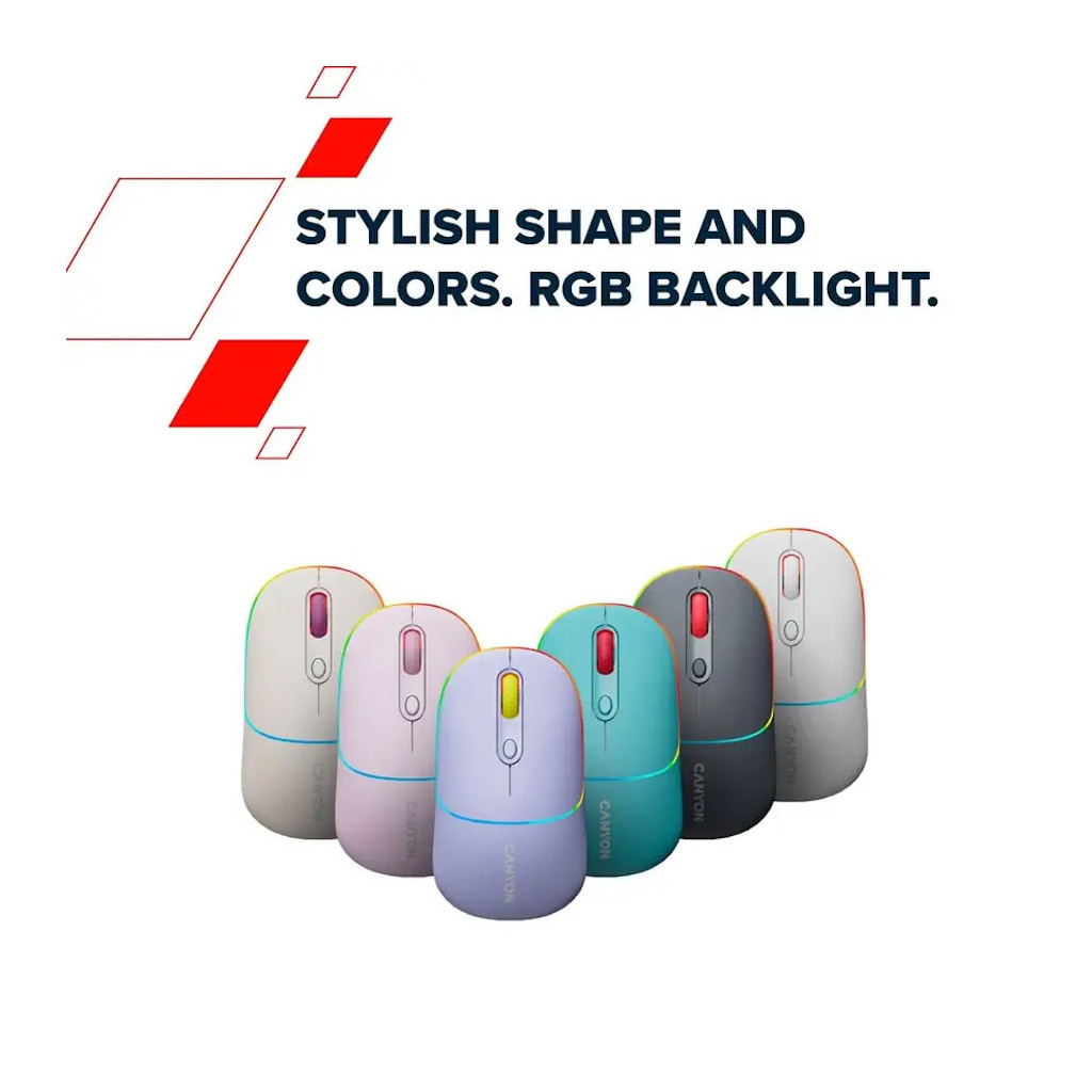 Мишка Canyon MW-22 Dual Band RGB Wireless Rice (CNS-CMSW22RC) - зображення 8