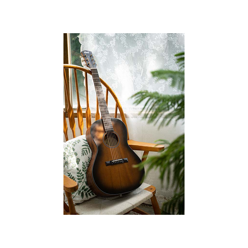 Гітара електроакустична Cort Core-PE Mahogany (Open Pore Black Burst) - зображення 4