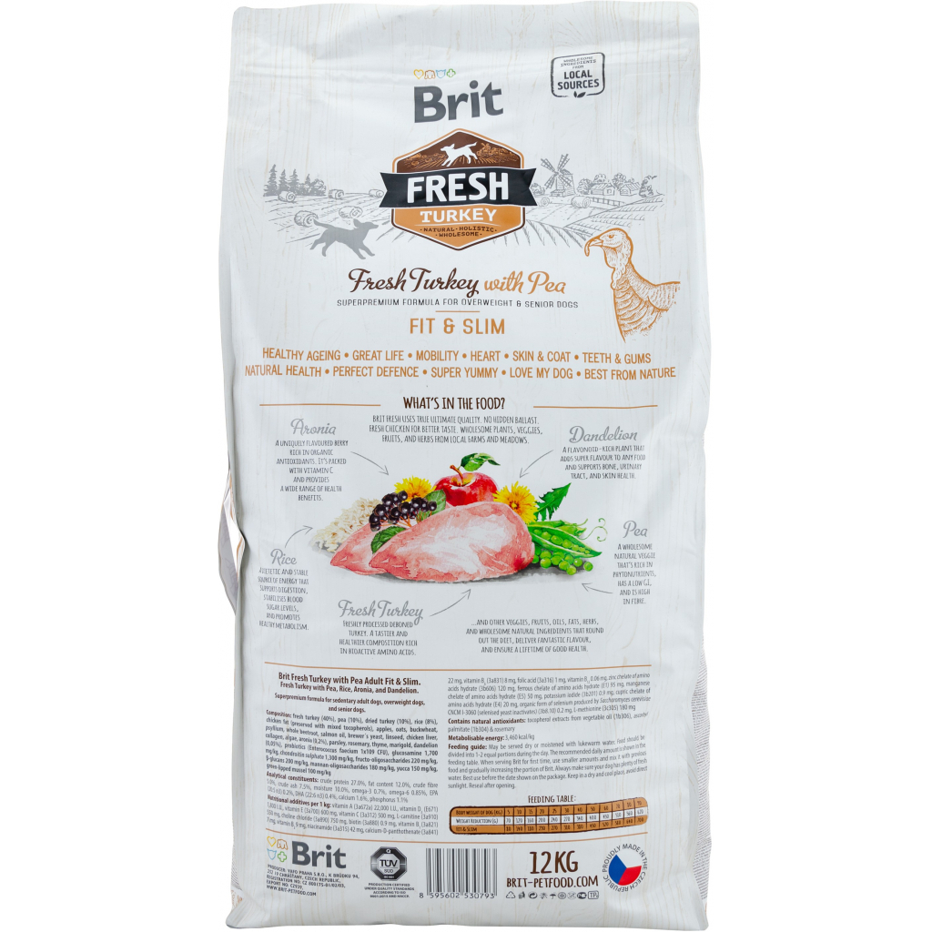 Сухий корм для собак Brit Fresh Turkey/Pea Light Fit and Slim Adult 12 кг (8595602530793) - зображення 2