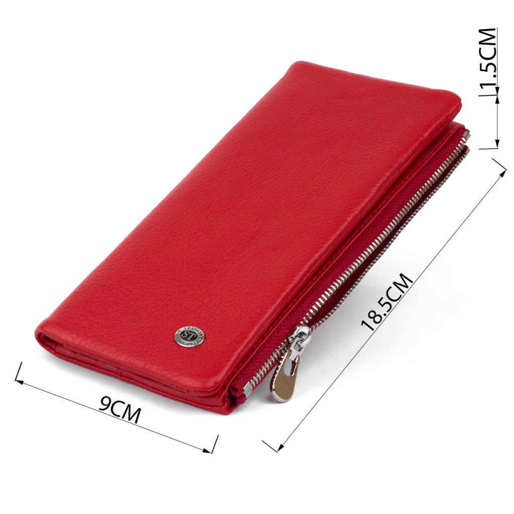 Гаманець ST Leather На кнопці Червоний (19202) - зображення 3