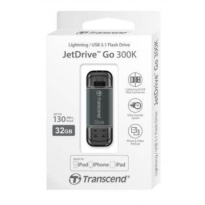 USB флеш накопичувач Transcend 32GB JetDrive Go 300 Black USB 3.1 (TS32GJDG300K) - зображення 5