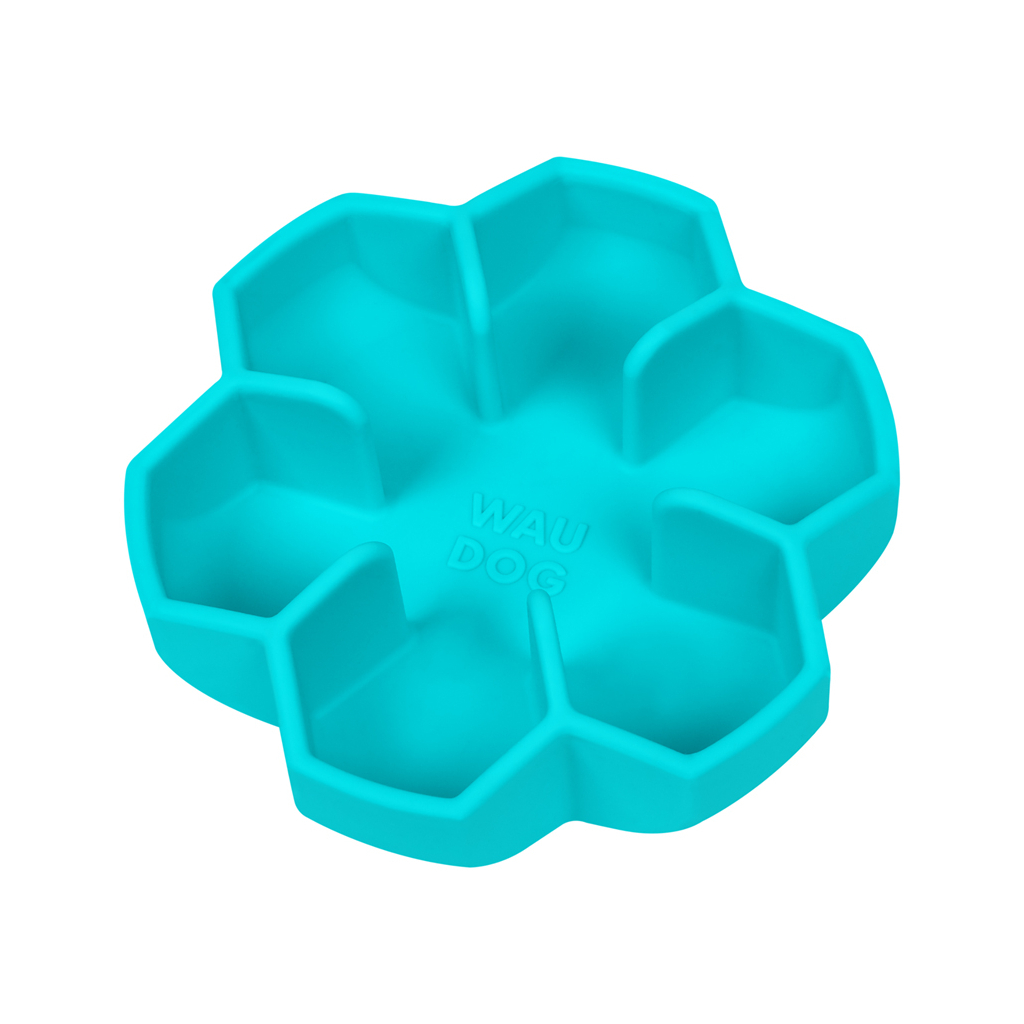 Універсальний посуд для тварин WAUDOG Silicone миска для повільного харчування 750 мл блакитна (23542) - изображение 1