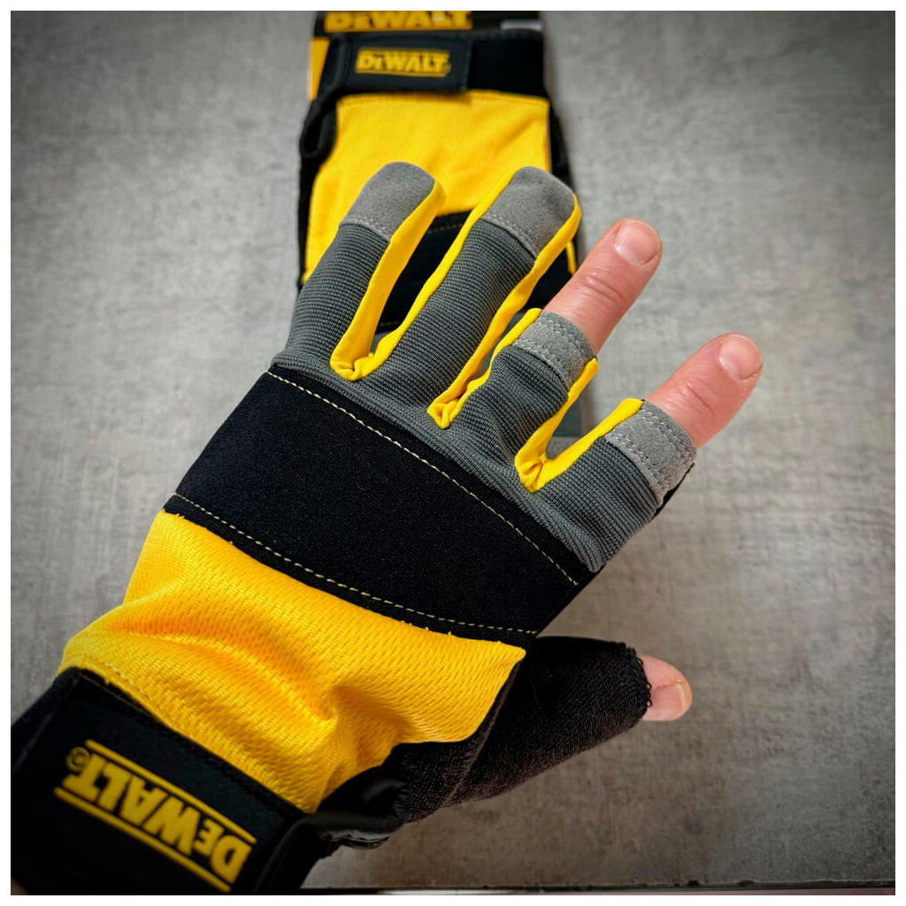 Захисні рукавиці DeWALT частково відкриті, розм. L/9, з накладками на долоні (DPG214L) - зображення 6