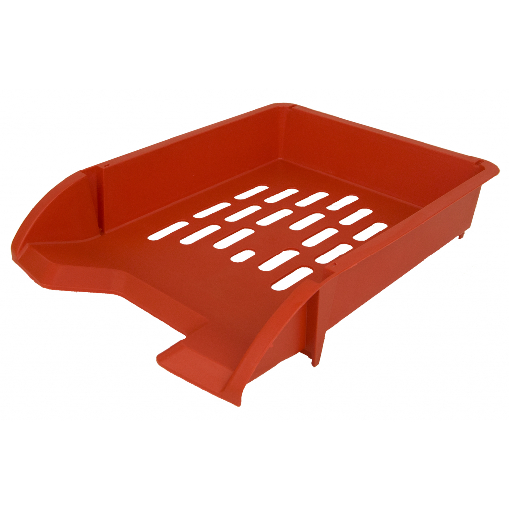 Лоток для паперів Арника горизонтальний, пластиковий, червоний (80104) - зображення 1