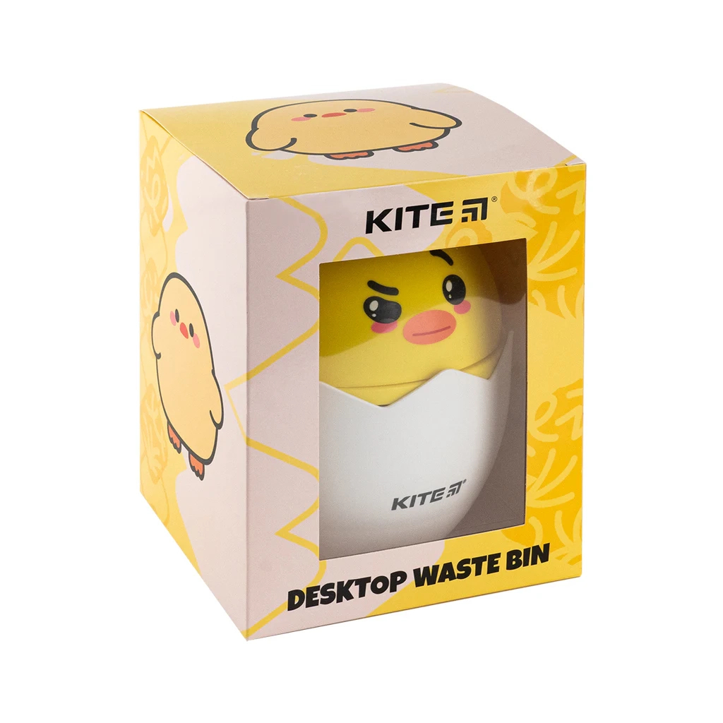 Кошик для паперів Kite Настільний контейнер для сміття, жовтий (K24-009-3) - зображення 5