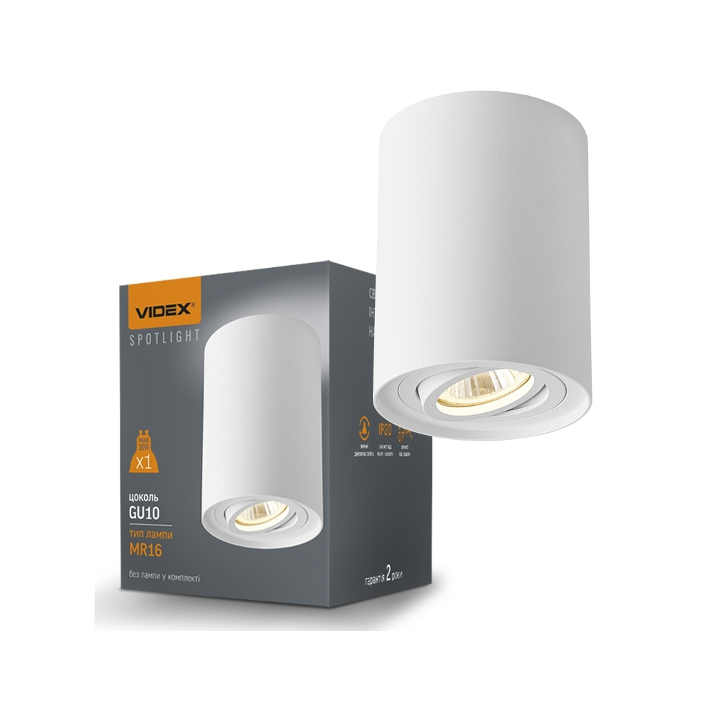 Світильник точковий Videx під лампу GU10 накладний Білий (VL-SPF13A-W) - изображение 3