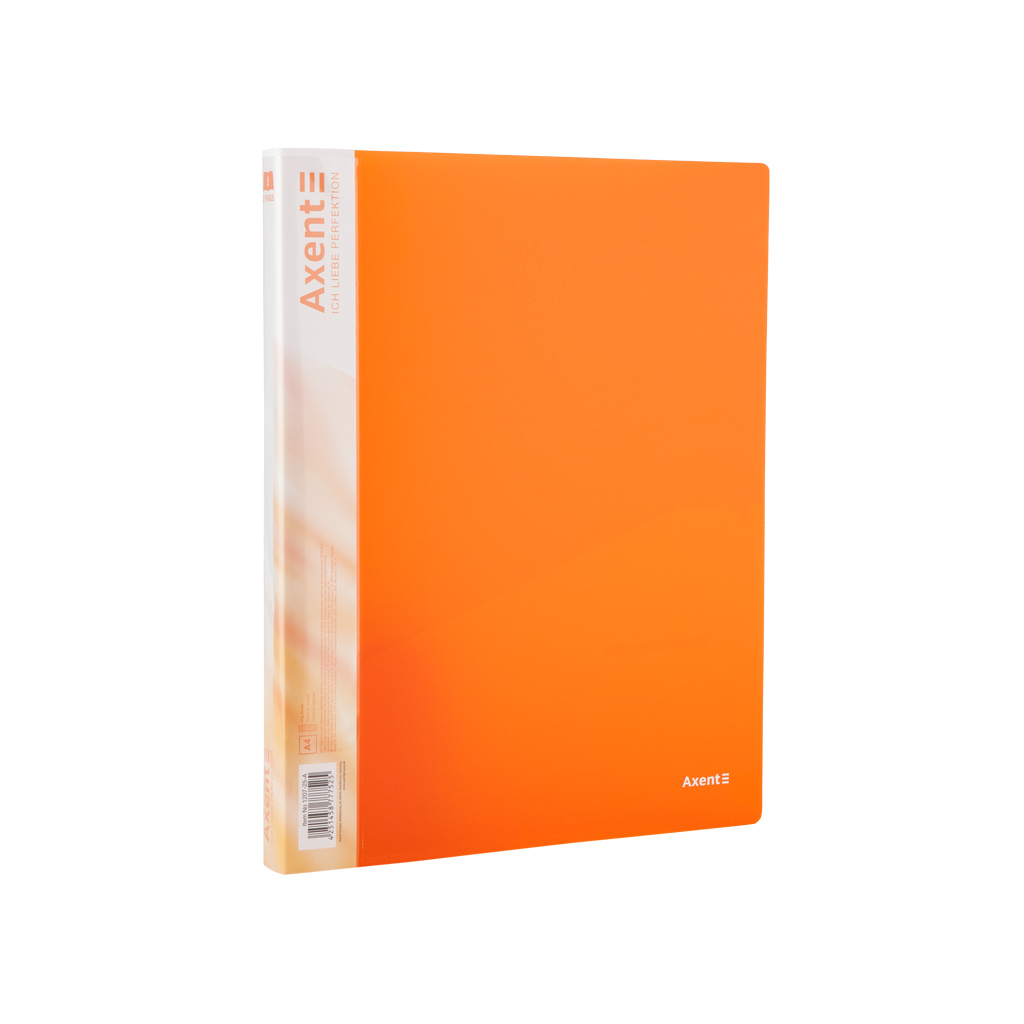 Папка на кільцях Axent А4 з 2-ма кільцями 700 мкм 25 мм Прозора помаранчева (1207-25-A) - изображение 1
