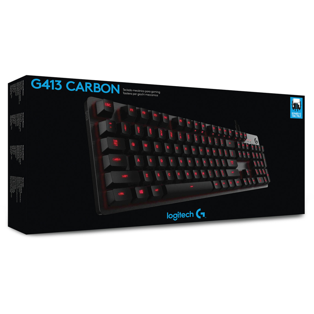 Клавіатура Logitech G413 Mechanical Gaming Romer-G tactile USB UA Carbon (920-008310) - зображення 9