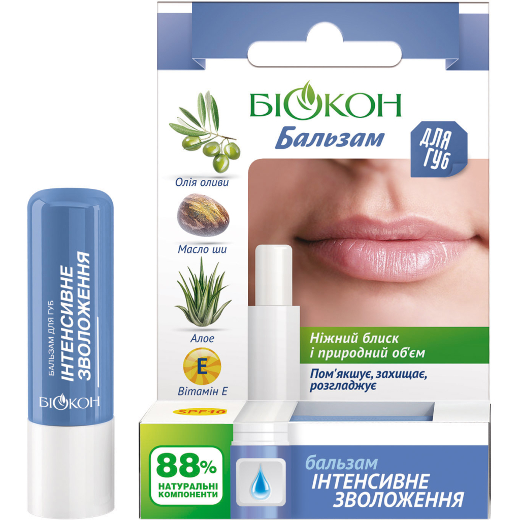 Бальзам для губ Біокон Інтенсивне зволоження 4.6 г (4820160030824) - зображення 1