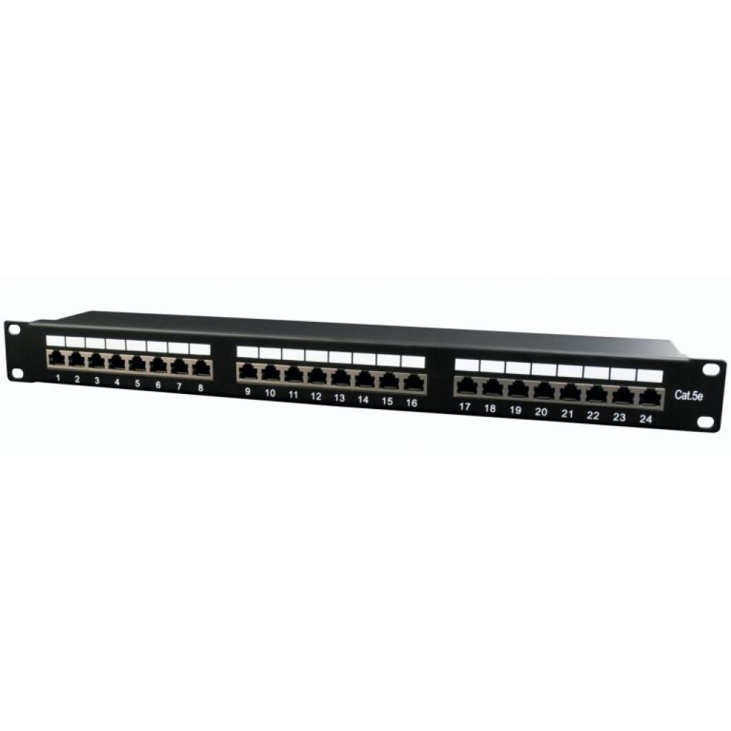 Патч-панель 19" 24xRJ-45 FTP cat.5е, 1U, тип 110 Cablexpert (NPP-C524-002) - изображение 1
