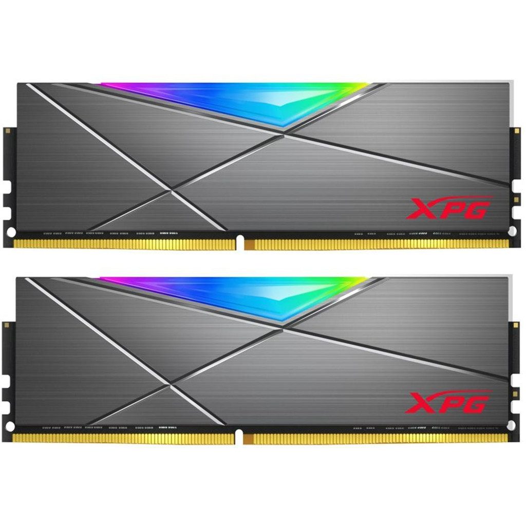 Модуль пам'яті для комп'ютера DDR4 16GB (2x8GB) 4133 MHz XPG SpectrixD50 RGB Tungsten Gray ADATA (AX4U41338G19J-DGM50X) - изображение 1