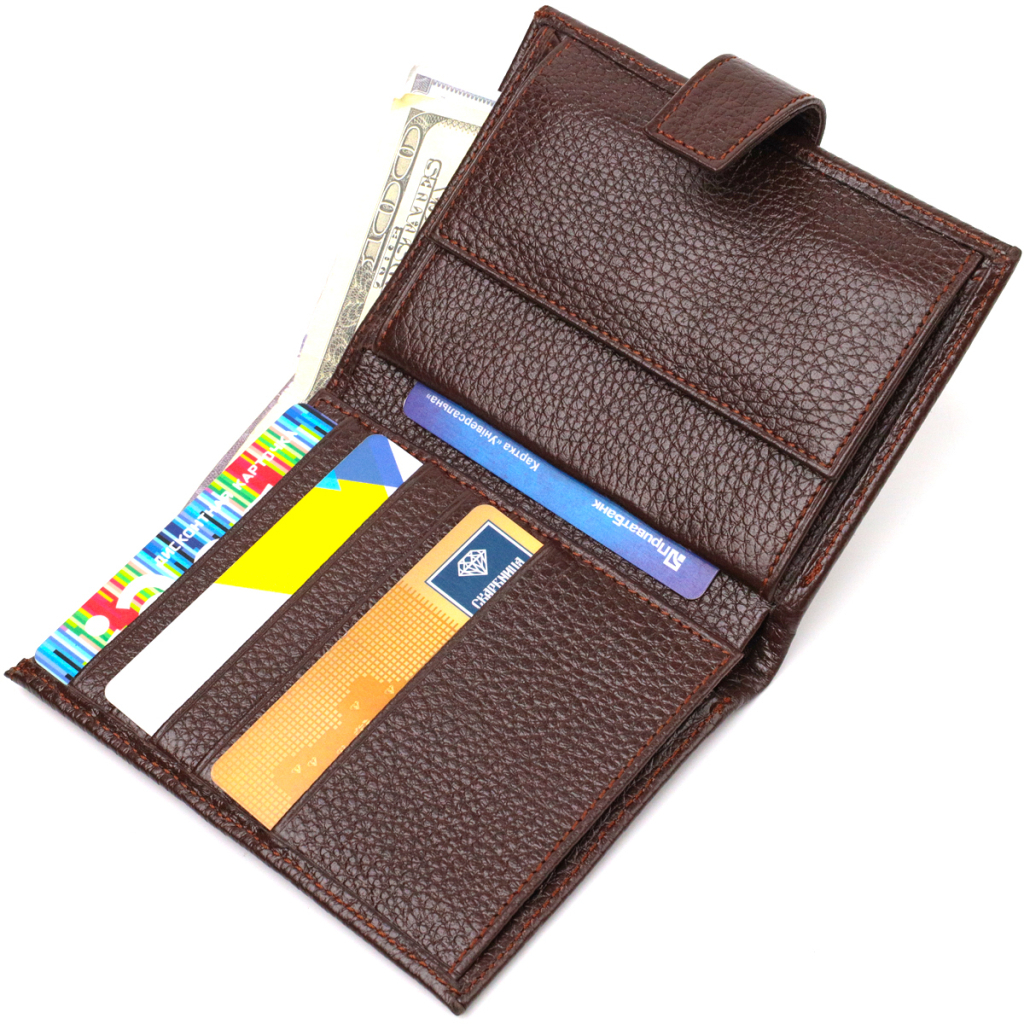 Гаманець Canpellini З натуральної шкіри Флотар Коричневий (21737) - зображення 6