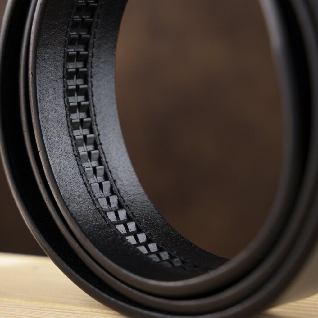 Ремінь Vintage Чоловічий з матовою зернистою вставкою на пряжці Чорний (20333) - зображення 7