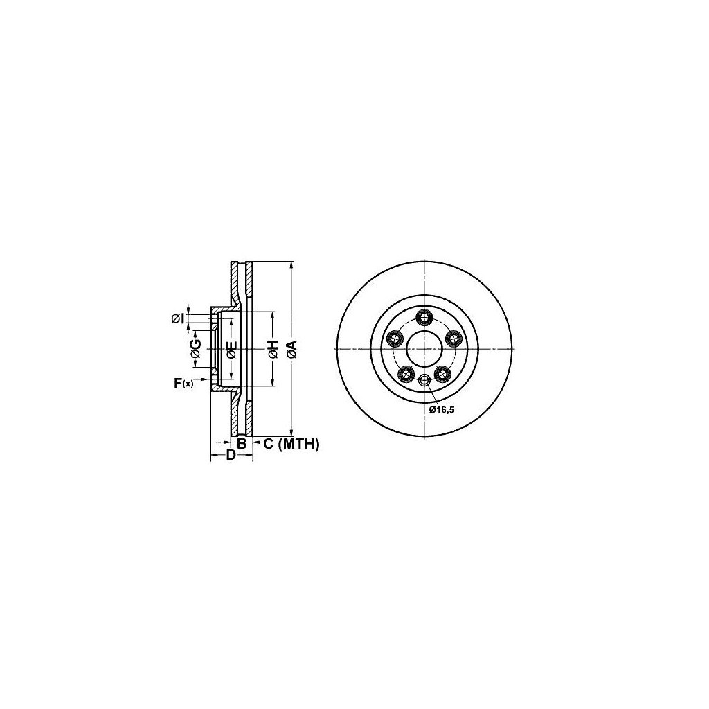 Гальмівний диск ATE 24-0136-0124-1-02 - зображення 3