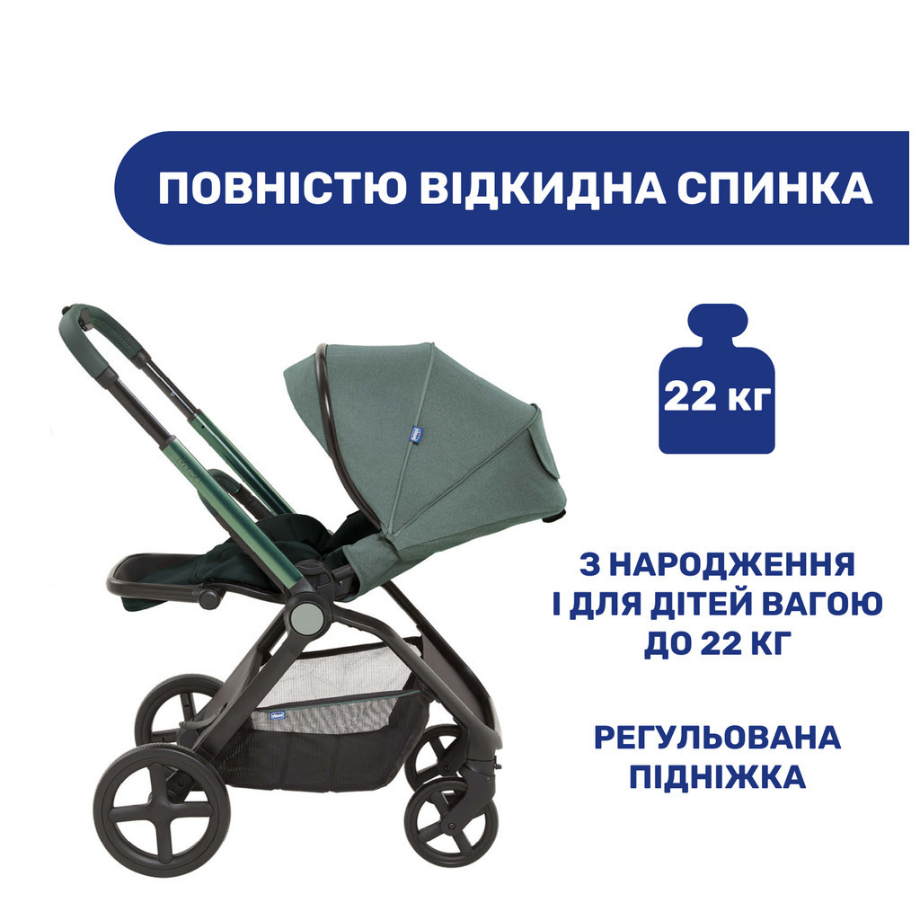 Коляска Chicco 2 в 1 Mysa Зелена (2900990849444) (87026.30.01) - зображення 10