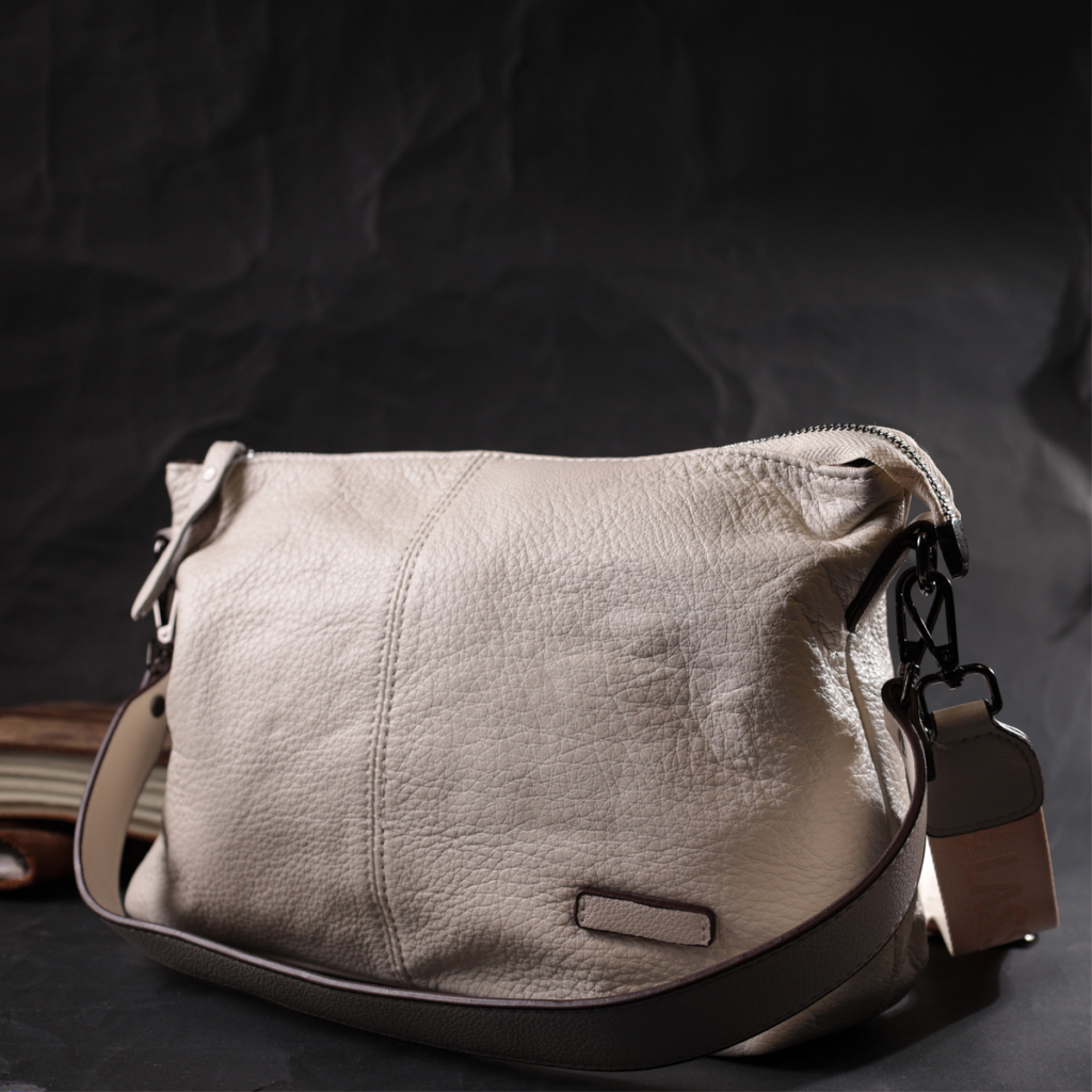 Сумка Vintage Жіноча з двома знімними ременями з натуральної шкіри Біла (22377) - зображення 9