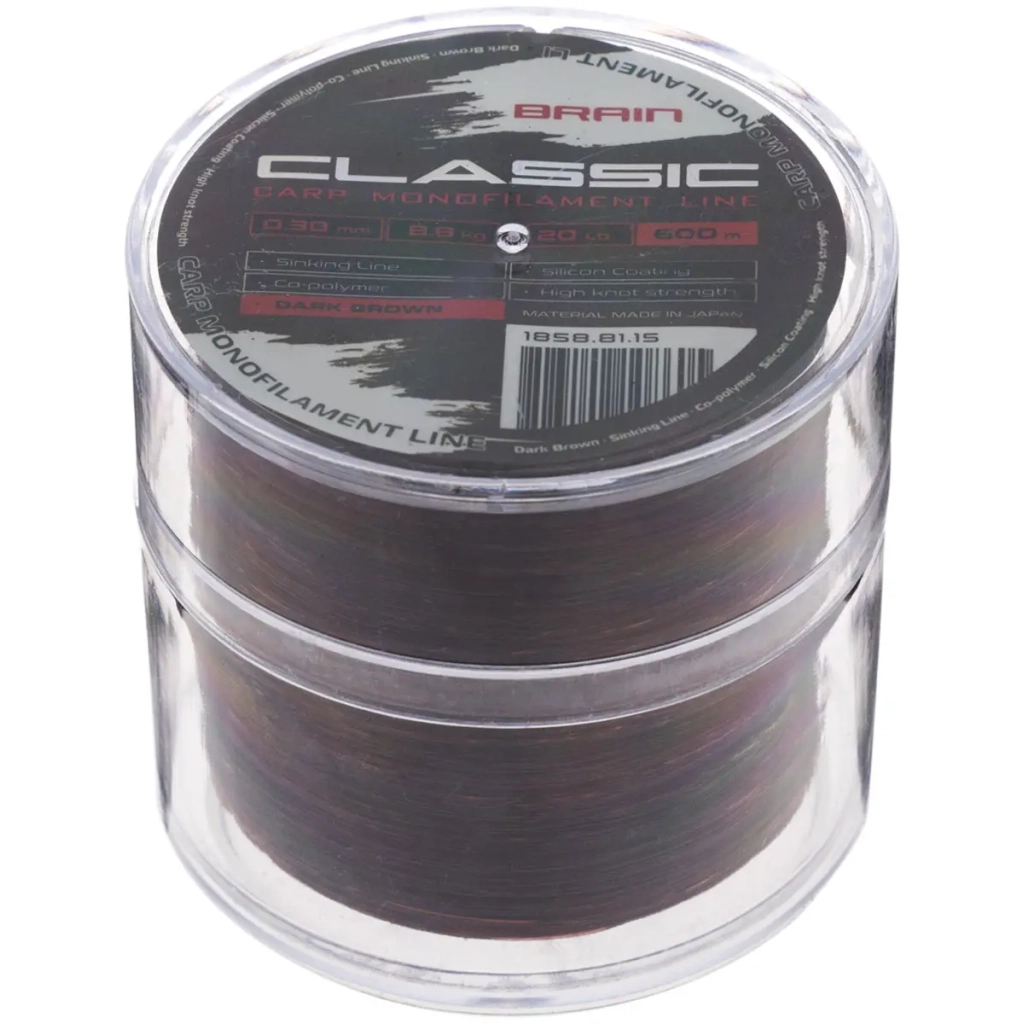 Волосінь Brain Classic Carp Line (dark brown) 600m 0.30mm 20lb 8.8kg (1858.81.15) - зображення 2