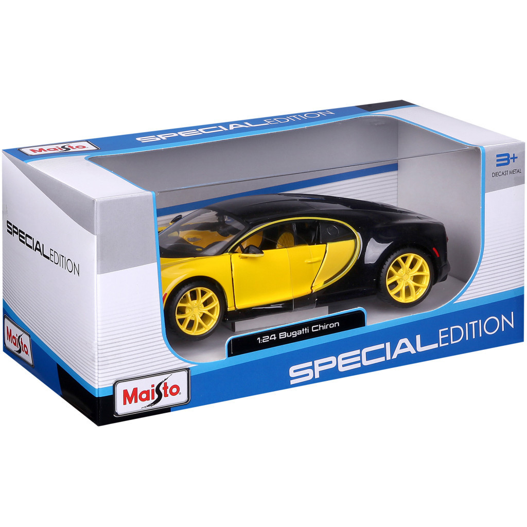 Машина Maisto Bugatti Chiron 1:24 Чорно-жовта (31514 black/yellow) - зображення 3
