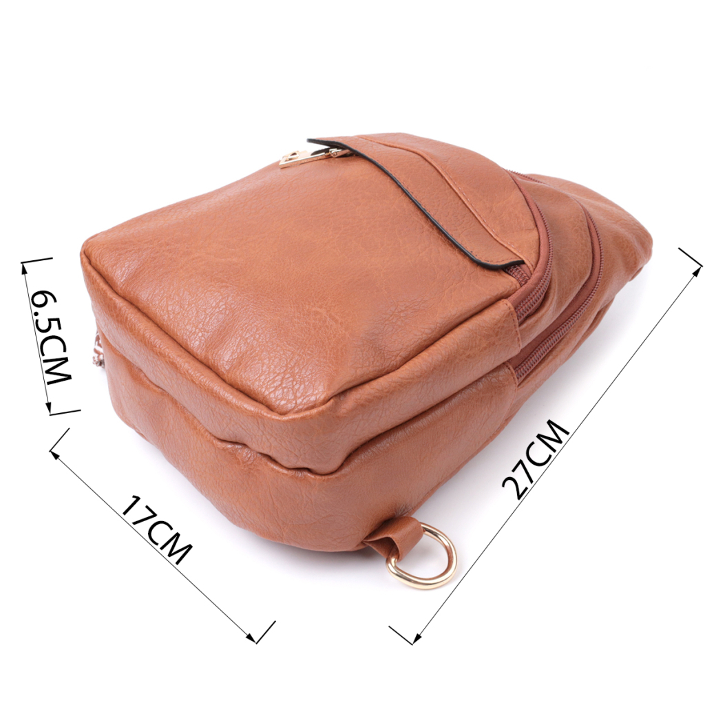 Сумка Vintage Жіноча через плече з отвором для навушників з екошкіри Руда (22789) - зображення 3