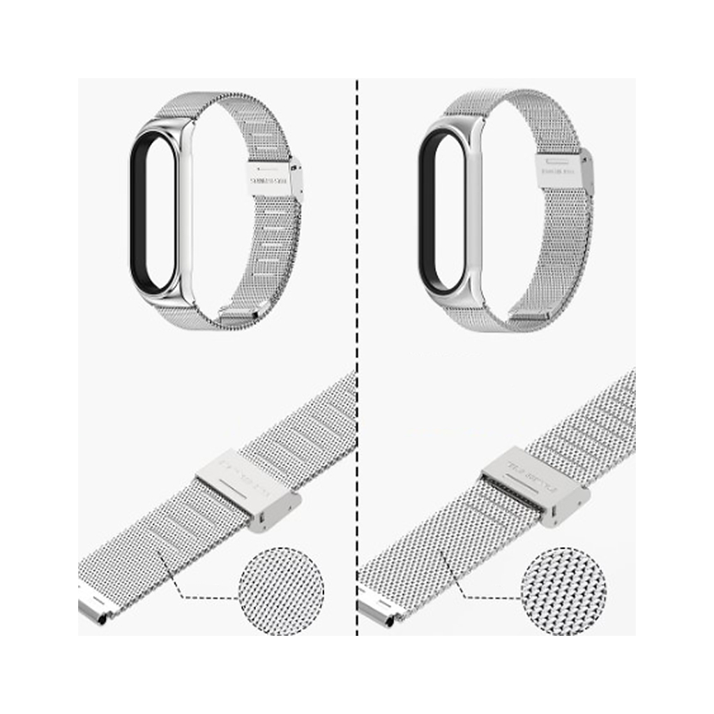 Ремінець до фітнес браслета BeCover Metal для Xiaomi Mi Smart Band 7 Silver (707494) - зображення 2
