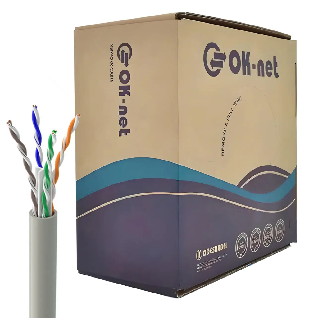Кабель мережевий OK-Net UTP 305м Cat.6 4х2х0,54 Indoor (КПВ-ВП (250) 4х2х0,54) - зображення 1