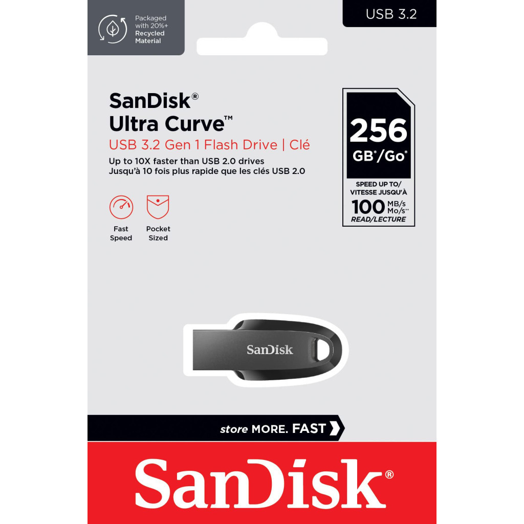 USB флеш накопичувач SanDisk 256GB Ultra Curve Black USB 3.2 (SDCZ550-256G-G46) - зображення 8