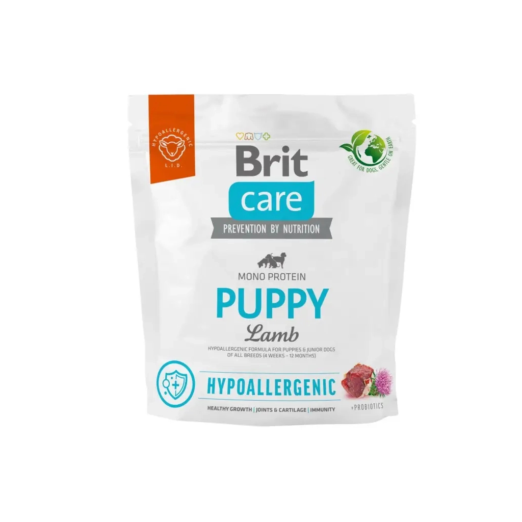 Сухий корм для собак Brit Care Dog Hypoallergenic Puppy гіпоалергенний з ягням 1 кг (8595602558971) - зображення 1