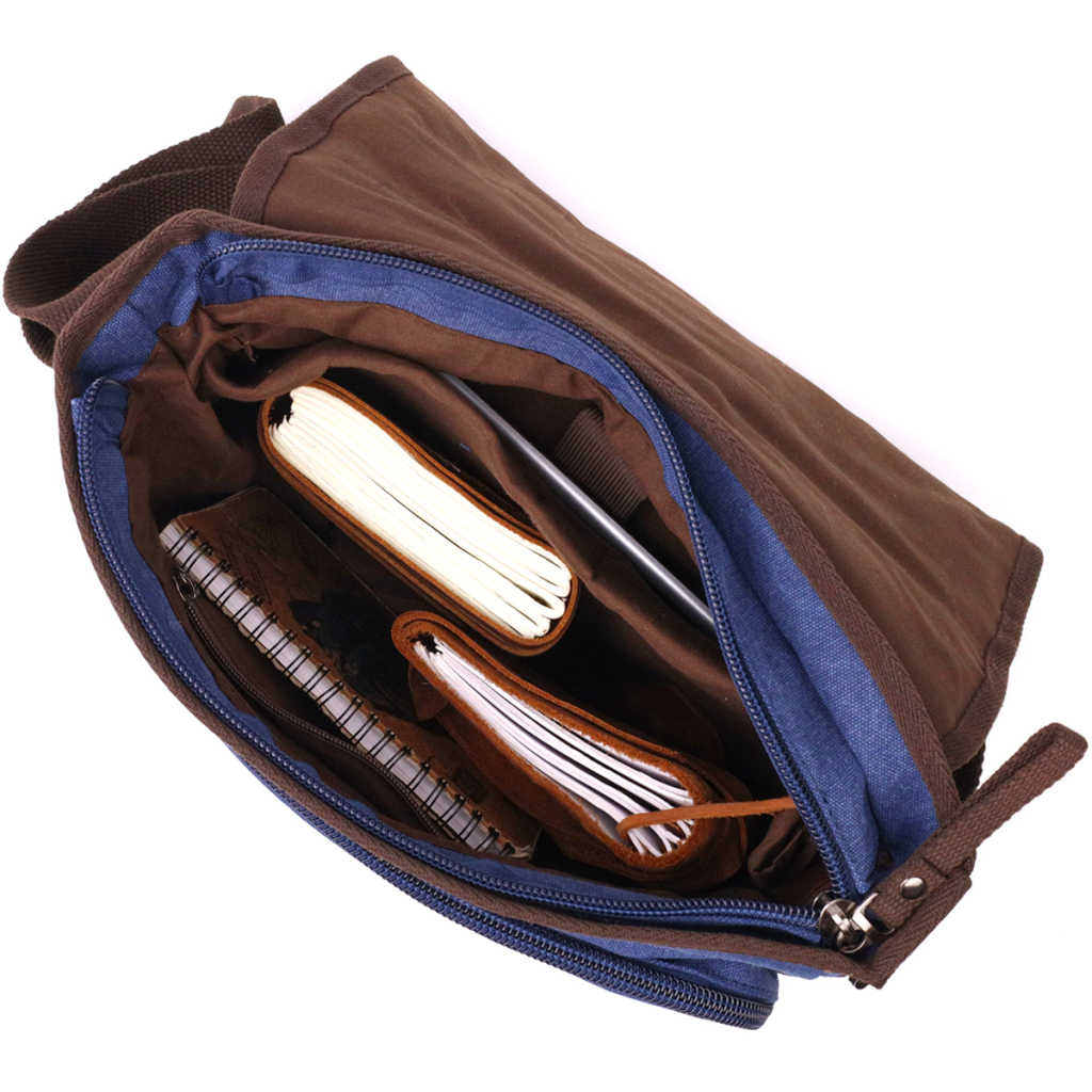 Сумка Vintage Через плече із текстилю Синя (22203) - зображення 7