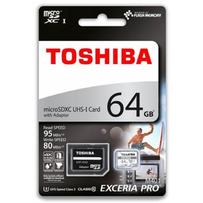 Карта пам'яті Toshiba 64GB microSDXC class 10 USH-I U3 (THN-M401S0640E2) - зображення 2