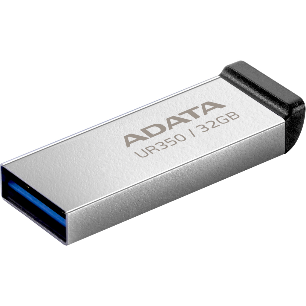 USB флеш накопичувач ADATA 32GB UR350 Silver-Black USB 3.2 (UR350-32G-RSR/BK) - зображення 2