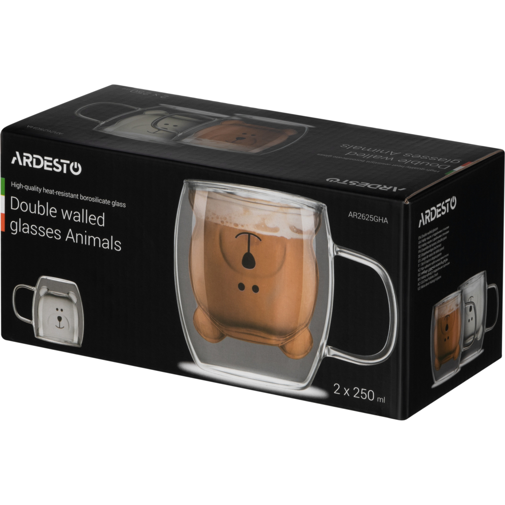 Набір чашок Ardesto Animals 250 мл 2 шт (AR2625GHA) - зображення 3