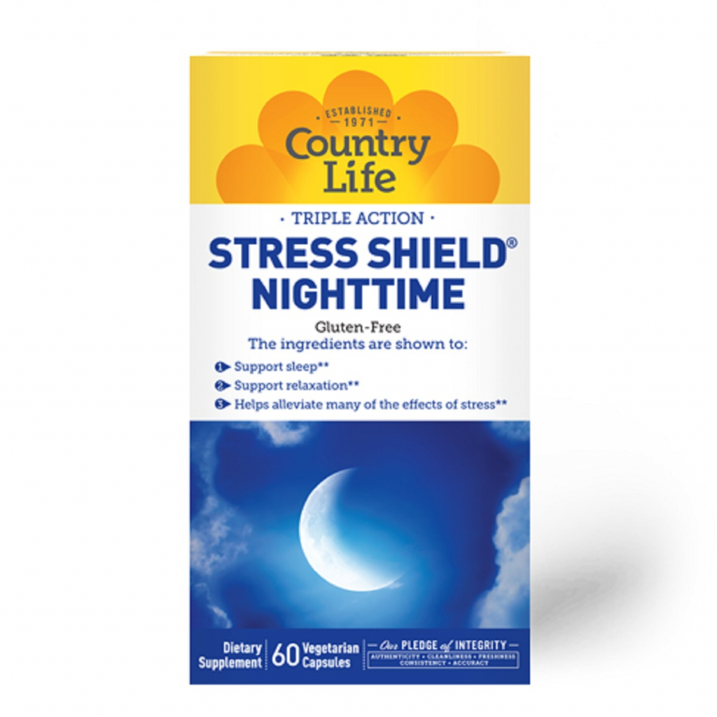 Вітамінно-мінеральний комплекс Country Life Комплекс для Здорового Сну, Stress Shield, 60 вегетаріанськи (CLF5042) - зображення 1