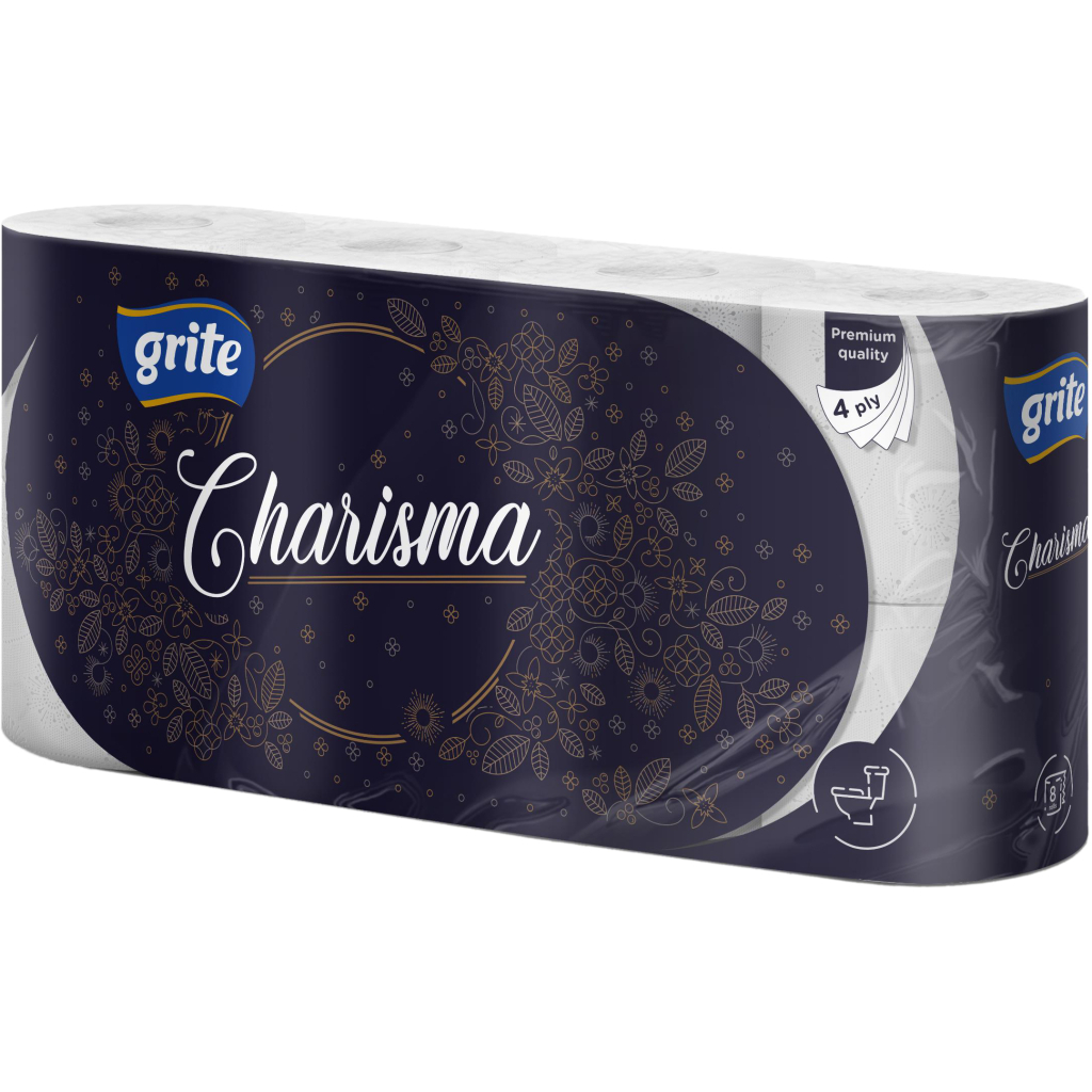 Туалетний папір Grite Charisma 4 шари 8 рулонів (4770023348828) - зображення 1