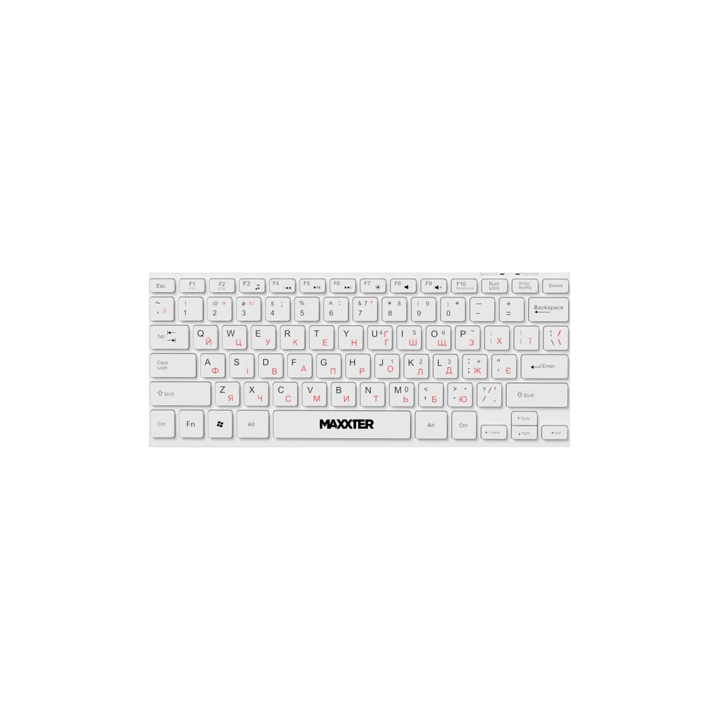 Клавіатура Maxxter KBM-C01W-UA USB UA White (KBM-C01W-UA) - зображення 1