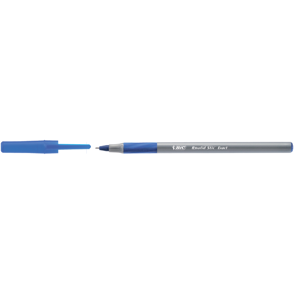Ручка кулькова Bic Round Stic Exact овальний корпус з гумовим грипом Синя (bc918543) - зображення 1