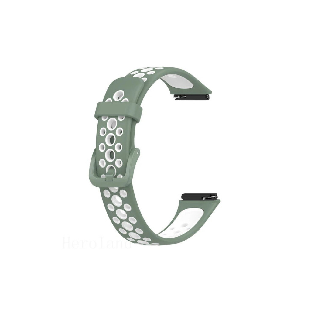 Ремінець до фітнес браслета BeCover Vents Style для Huawei Band 7/Honor Band 7 Green-White (709443) - изображение 1