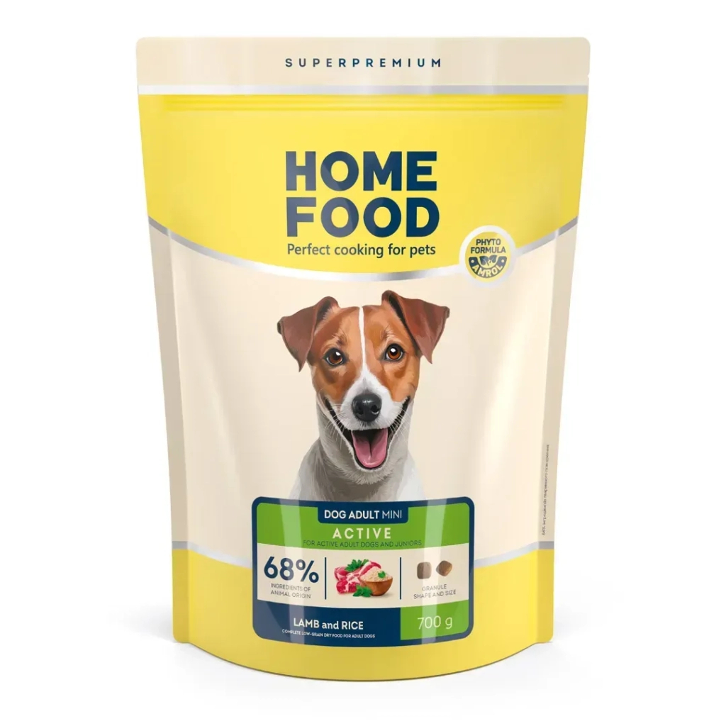Сухий корм для собак Home Food ADULT MINI Low-grain For active adult and junior з ягням та рисом 700 г (4820235020415) - зображення 1