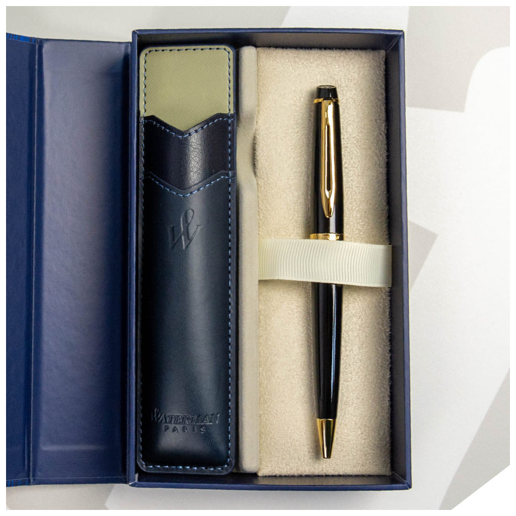 Ручка кулькова Waterman EXPERT Black GT  BP + чохол + подар.упаковка GIFT24 (20 021b24) - изображение 6