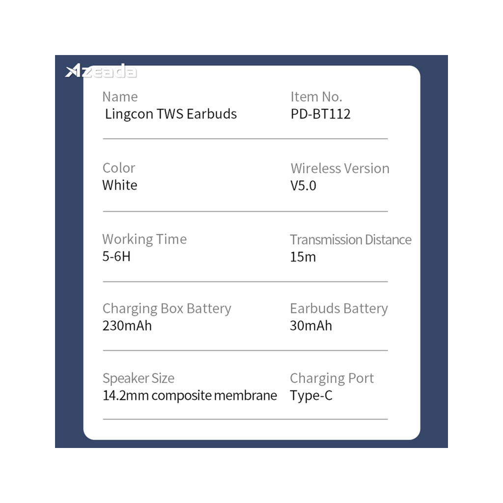 Навушники Proda Azeada Lingcon 4th Mini TWS BT-112 White (PRD-BT112WT) - зображення 4