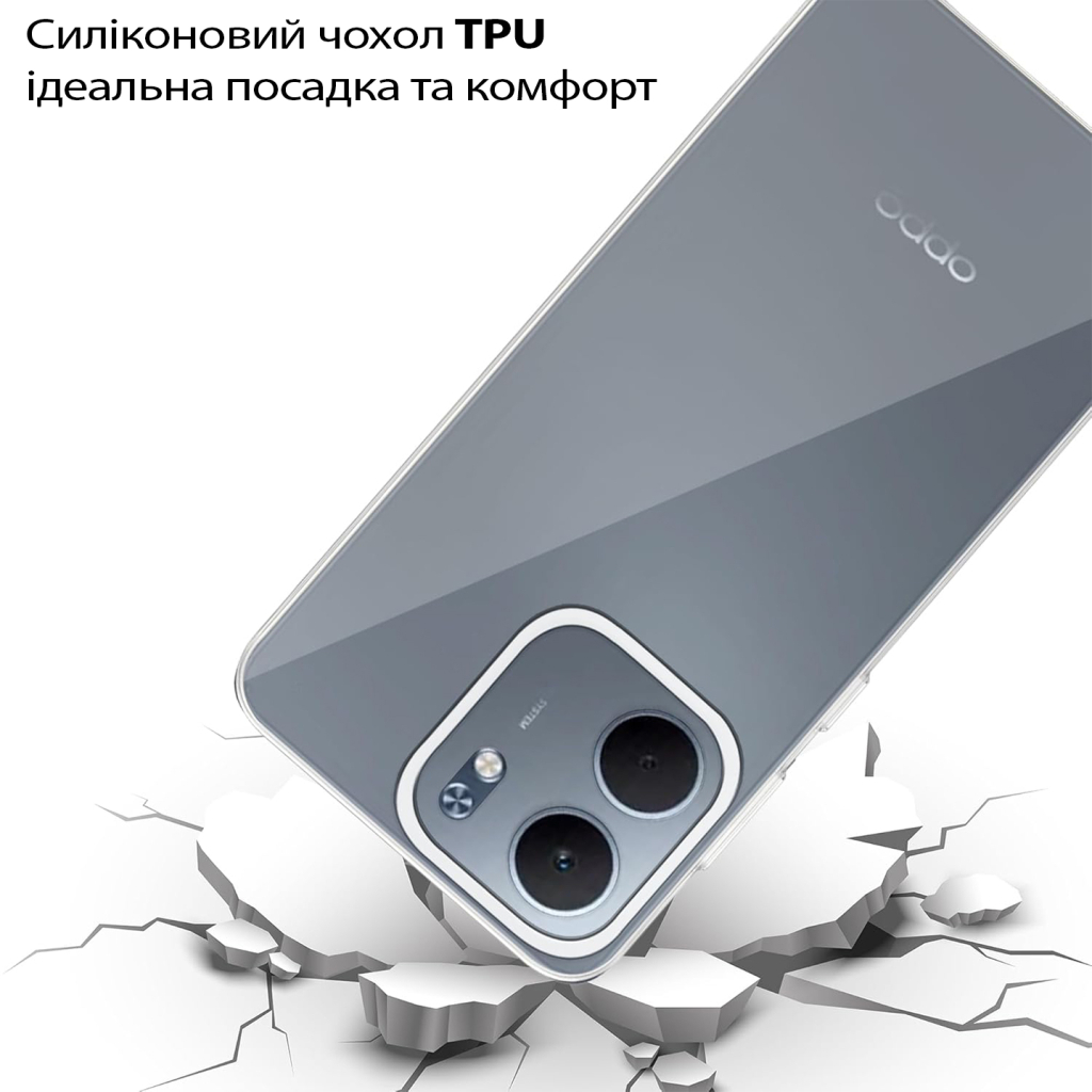 Чохол до мобільного телефона BeCover Silicone Oppo A5x 4G/5G Transparent (713789) - зображення 3