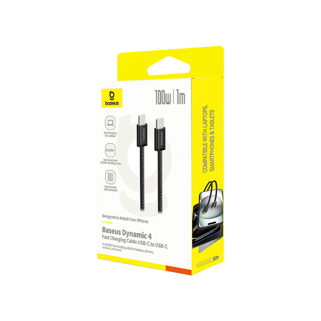 Дата кабель USB-C to USB-C 1.0m 100W (20V/5A) black Baseus (P10381400121-00) - зображення 2