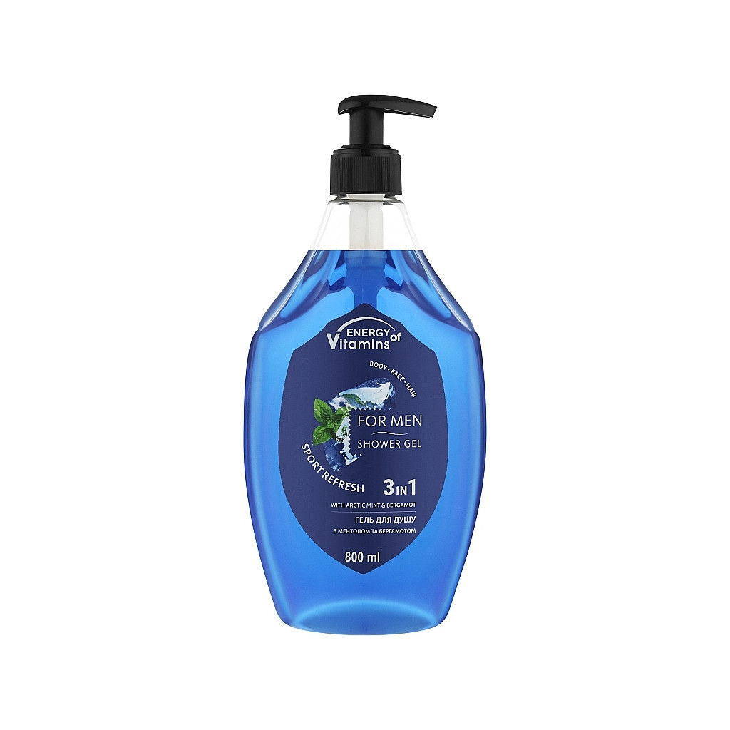 Гель для душу Energy of Vitamins 3 в 1 Sport Refresh For Men 800 мл (4823080006955) - зображення 1