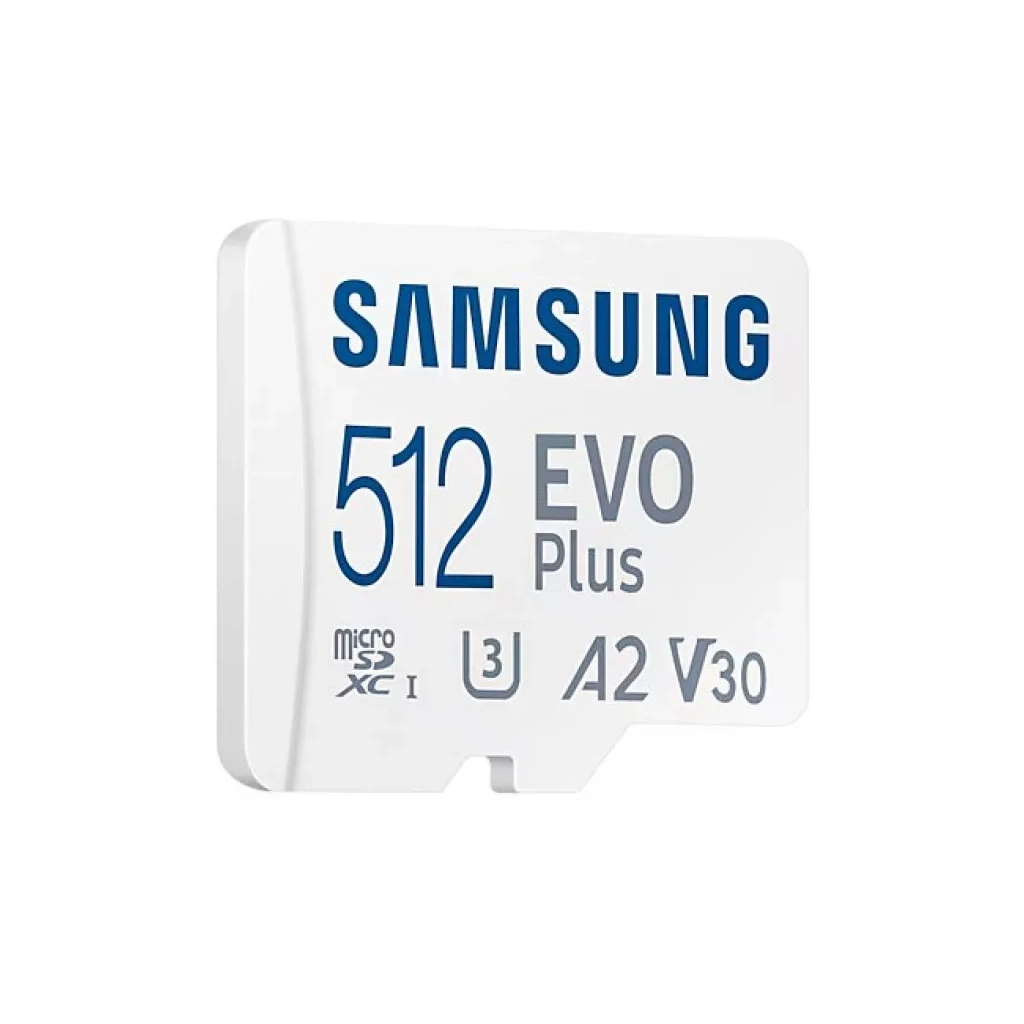 Карта пам'яті Samsung 512 GB microSDXC Class 10 UHS-I U3 V30 A2 EVO Plus+SD Adapte (MB-MC512SA/EU) - изображение 3
