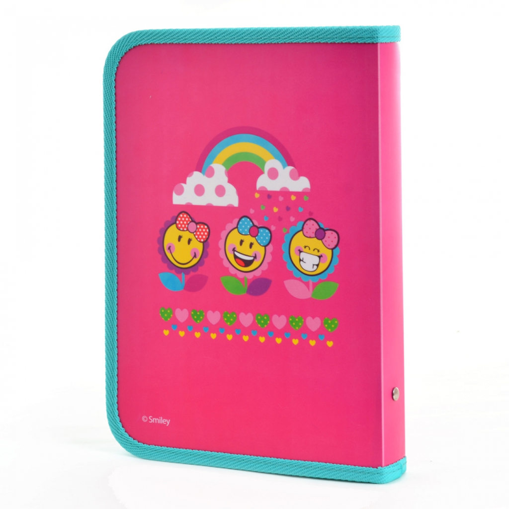 Папка для зошитів Yes В5 на блискавці Smiley World pink (491363) - зображення 2