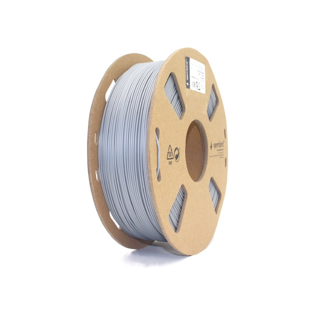 Пластик для 3D-принтера Gembird PLA+, 1.75 мм, 1 kg, gray (3DP-PLA+1.75-02-GR) - зображення 1