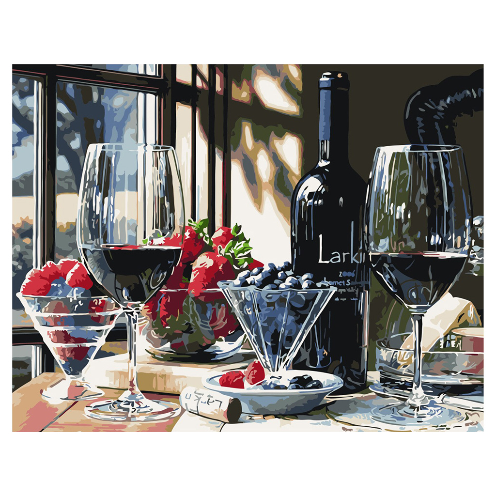 Картина по номерам Strateg Вино та ягоди 40х50 см VA-0292 - зображення 1