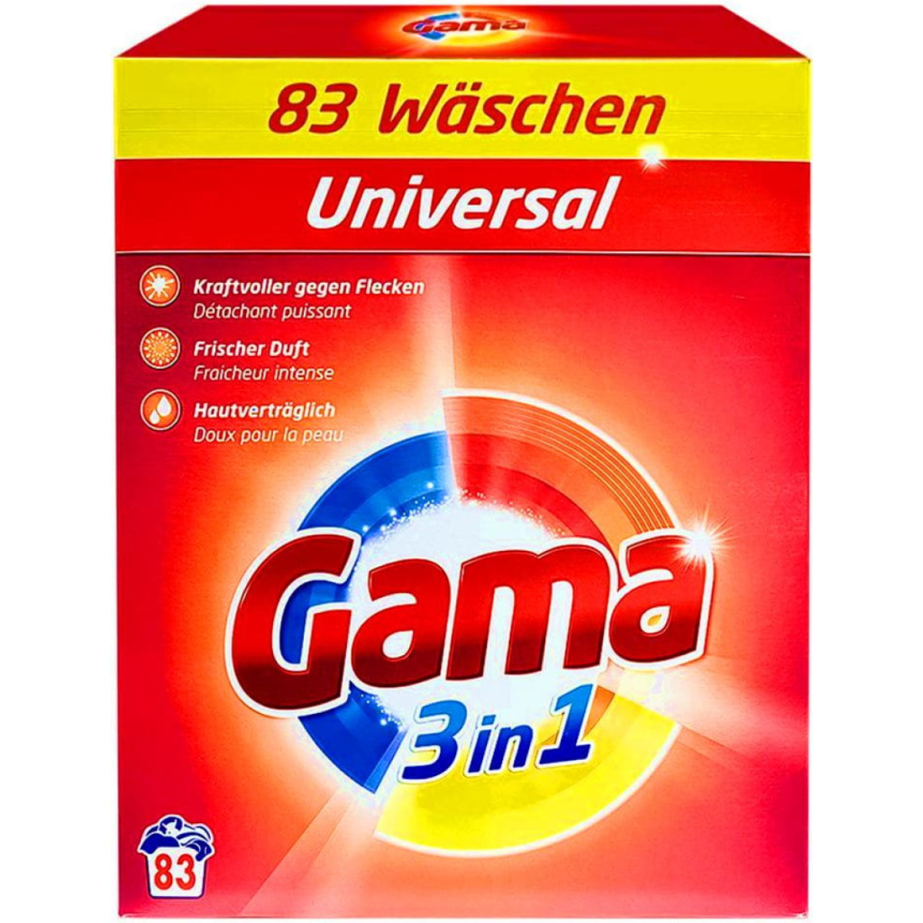 Пральний порошок Gama 3 in 1 Universal 5.4 кг (8435495837732) - зображення 1