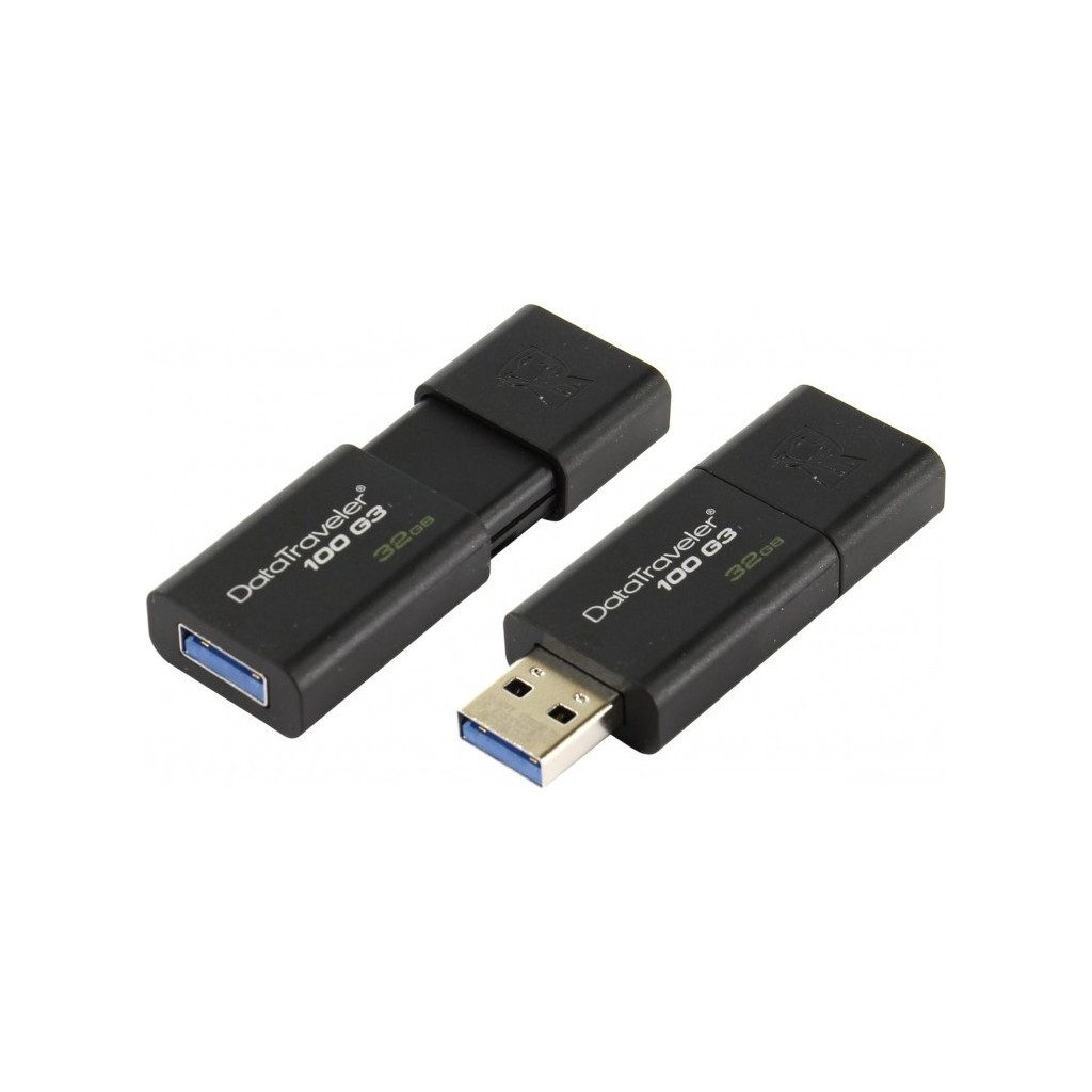 USB флеш накопичувач Kingston 2x32GB DataTraveler 100 G3 USB 3.1 (DT100G3/32GB-2P) - зображення 3