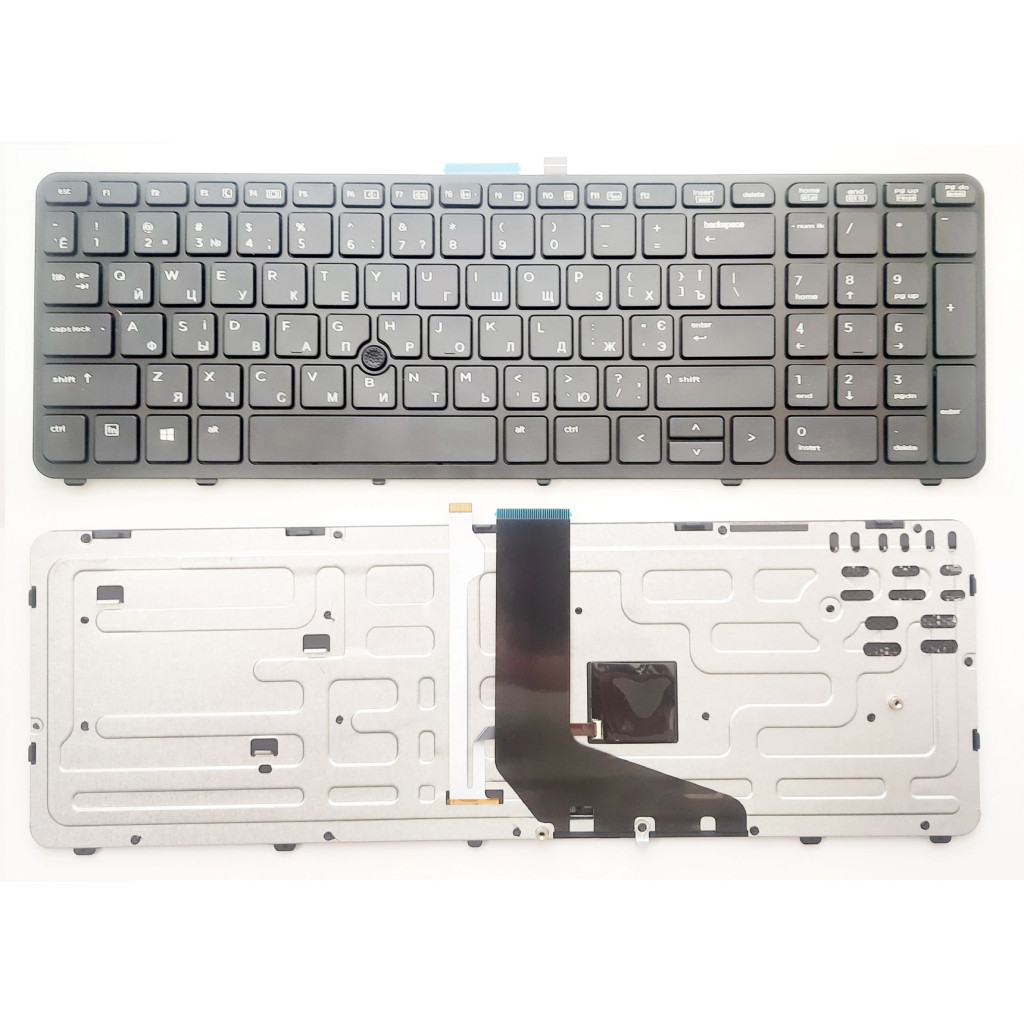 Клавіатура ноутбука HP ZBook 15 G1/G2, 17 G1/G2 чорна з чорною рамкою, ТП та підсвіткою (A46162) - изображение 1