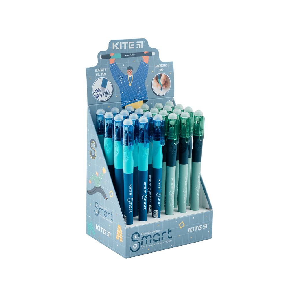 Ручка гелева Kite пиши-стирай Smart 4, синя в асортименті (K23-098-1) - зображення 2